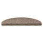 Dunkelbeige Sisal Treppenmatte, selbstklebend, 65x21x4cm. Set mit 15 Stück.