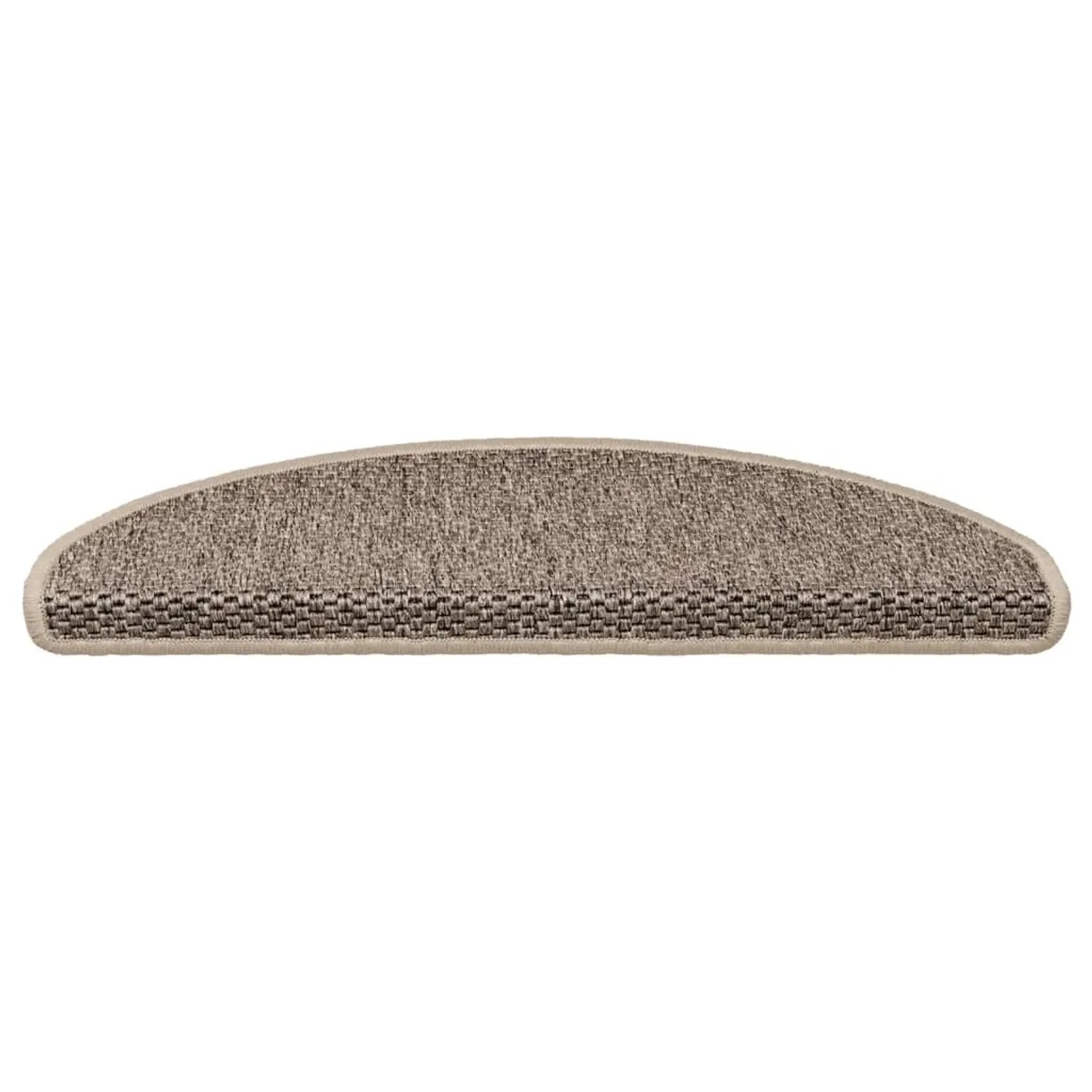 Dunkelbeige Sisal Treppenmatte, selbstklebend, 65x21x4cm. Set mit 15 Stück.