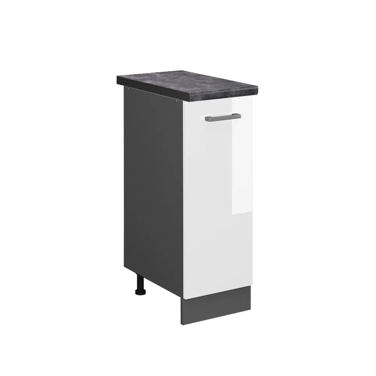 Vicco Apothekerschrank R-Line Weiß Hochglanz/Anthrazit 30 cm AP Anthrazit