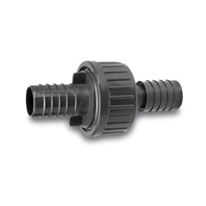 Graues Cepex PVC Rückschlagventil 13mm für Gartenschläuche. Verhindert Rückfluss in Wassersystemen. Einfache Installation.