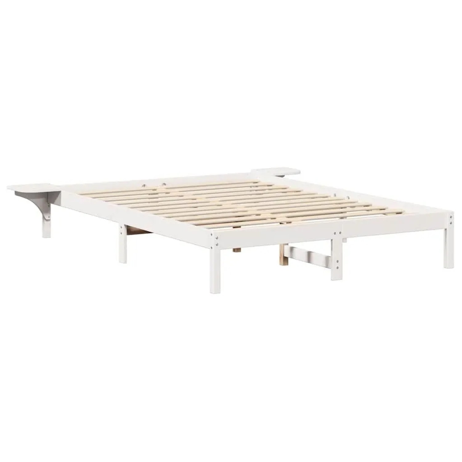 vidaXL Bettrahmen Weiß 150 x 200 cm Massives Kiefernholz 873185