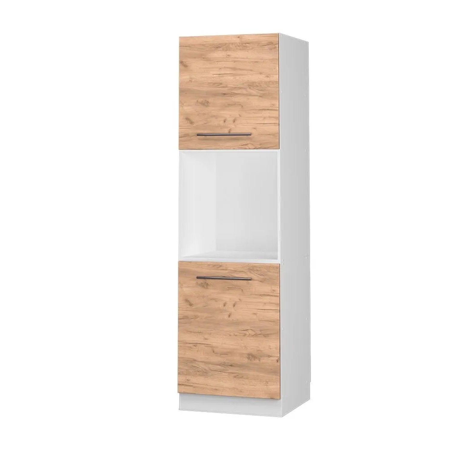 Vicco Herdumbauschrank Fame-Line Goldkraft Eiche Weiß 60 cm mit Offenem Regal