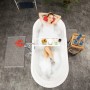 Relaxdays Badewannenablage Bambus Weiß Ausziehbar 7 cm x 67,5 cm x 20,5 cm 1,3 kg_2
