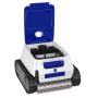 Gre Akku-Poolroboter ER230, weiß, mit geöffnetem Akkufach und Reinigungsbürste.