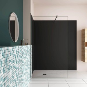 Schwarzes AICA H-Profil (210cm) für 3mm Aluverbundplatten als Duschrückwand.