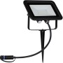 Schwarzer Paulmann Outdoor LED Fluter mit Erdspieß, 5W, warmweißes Licht für Außenbeleuchtung.