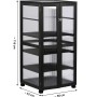 Großer, anthrazitfarbener Dobar Anzuchtschrank Dome aus FSC®-Kiefernholz mit Polycarbonat-Wänden und Regalböden.