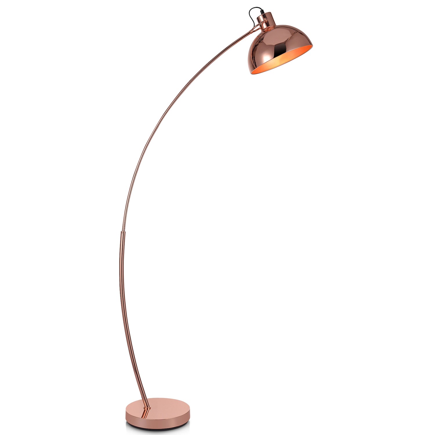 Teamson Home Arco 153 cm Metall Stehlampe Roségold Glockenschirm günstig online kaufen