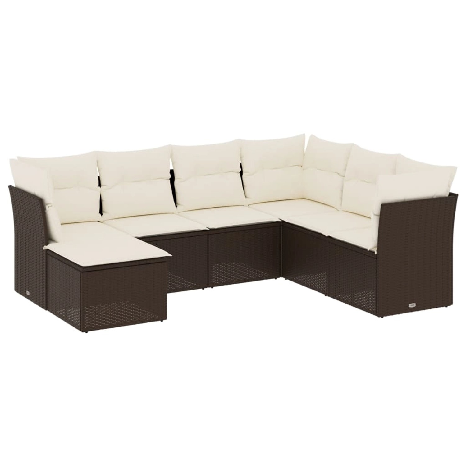 vidaXL 7-Tlg Garten-Sofagarnitur mit Kissen Braun Poly Rattan 3249832 günstig online kaufen
