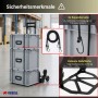 PROREGAL Klappbare Treppensackkarre ELEPHANT, schwarz, mit grauen Kisten, Expanderseilen. Robuste Ladefläche für Transport.