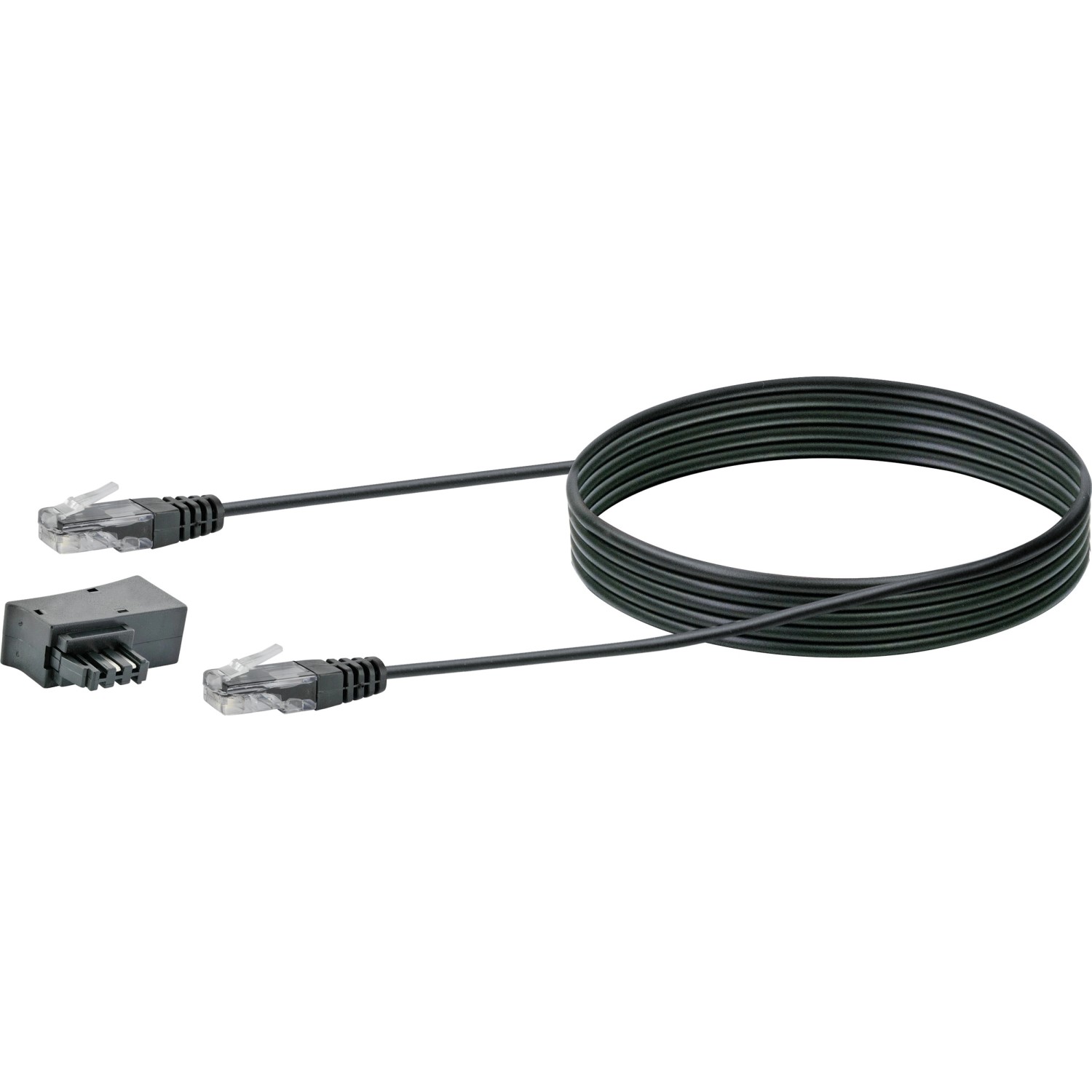 Schwaiger Modemkabel 3 m mit TAE/DSL-Steckeradapter Schwarz