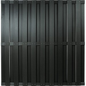 WPC-Sichtschutzzaun Shanghai in Anthrazit, 180x180 cm. Robuster Zaun für den Garten.