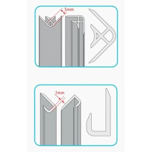 Duschparadies Dekowand Duschrückwand Zubehör Montage Aluminium Profile Montagezubehör 210cm Weiß Profil ECKx1 Ux2
