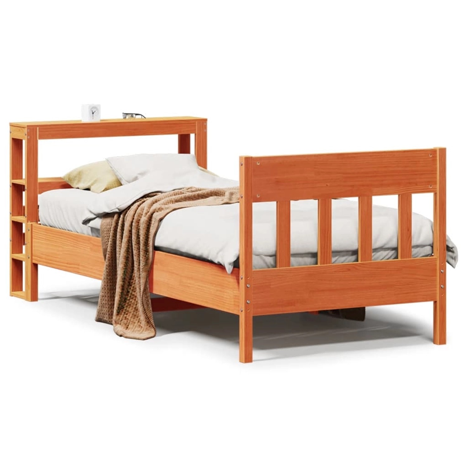 vidaXL Massivholzbett ohne Matratze Wachsbraun 75x190 cm Kiefernholz 330629 günstig online kaufen
