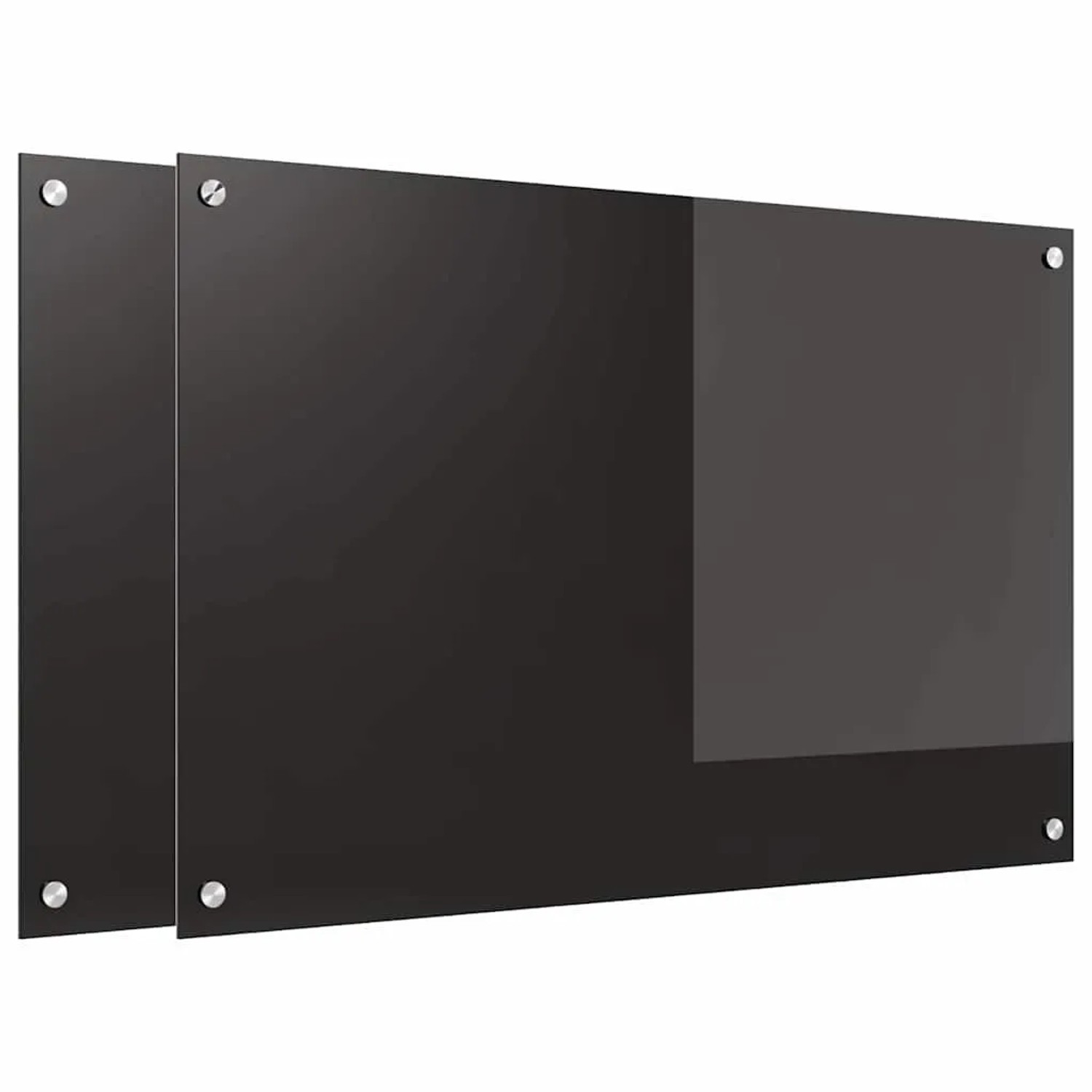 vidaXL Küchenrückwand 2 pcs Schwarz 90 x 60 cm Gehärtetes Glas 3415550