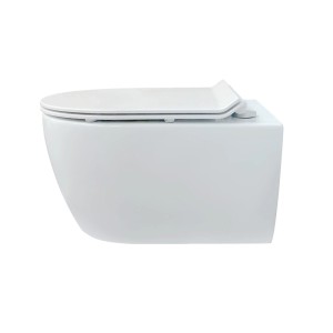Weißes NEG Kompakt Hänge-WC Uno99K mit Slimline Design und SoftClose Sitz. Ideal für kleine Bäder und Gäste-WCs.