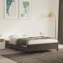 Dunkelgraues vidaXL Bettgestell (140x190 cm) aus Samt im Schlafzimmer.