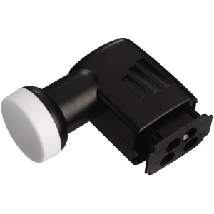 Grundig Quadswitch-LNB in Schwarz mit weißem Feedhorn für 4 Digital-Receiver/TVs.