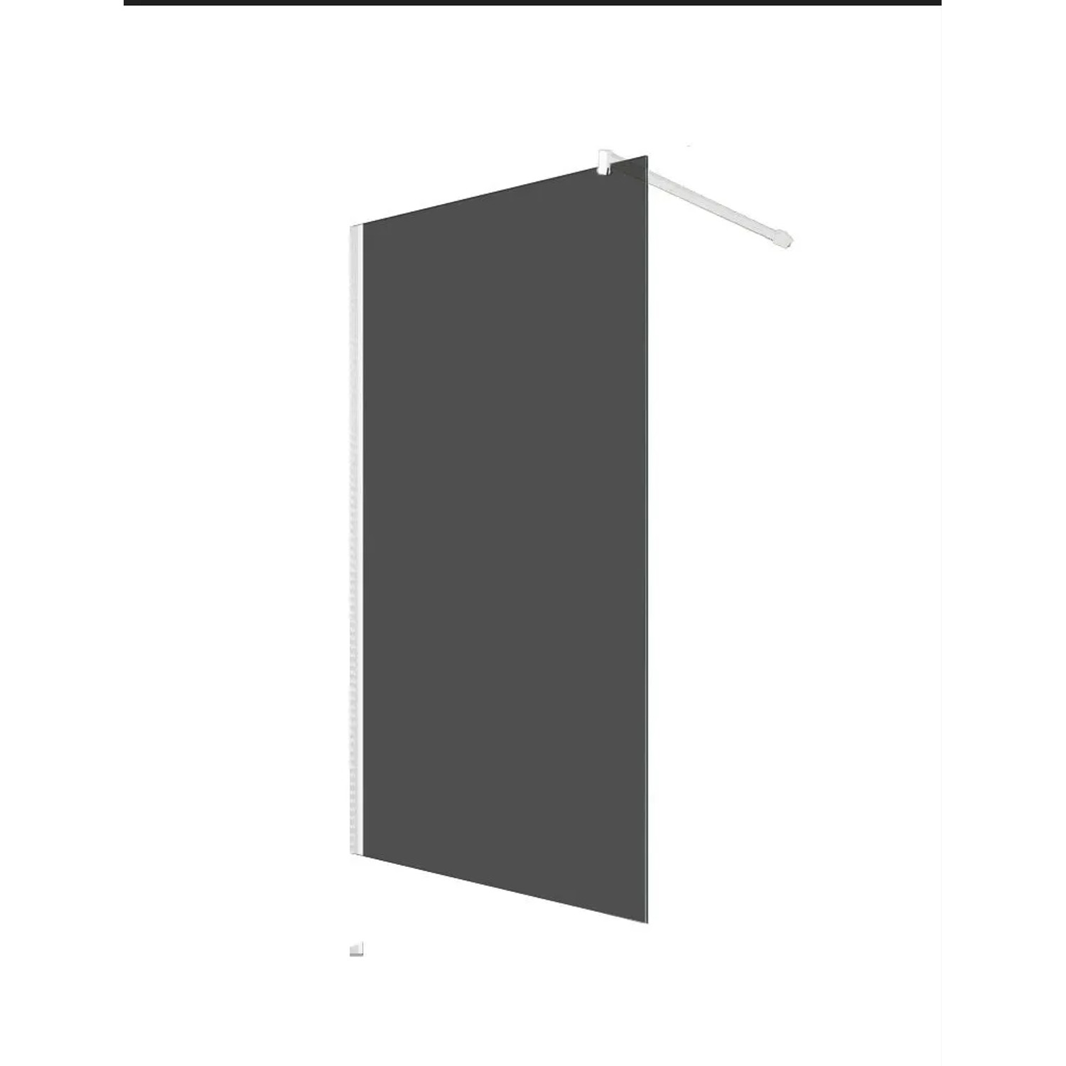 Glaszentrum Hagen 100x200cm Walk in Duschwand Grauglas - Weiß Profil