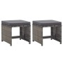 vidaXL Gartenhocker 2 Stk mit Sitzkissen Poly Rattan Anthrazit 46419