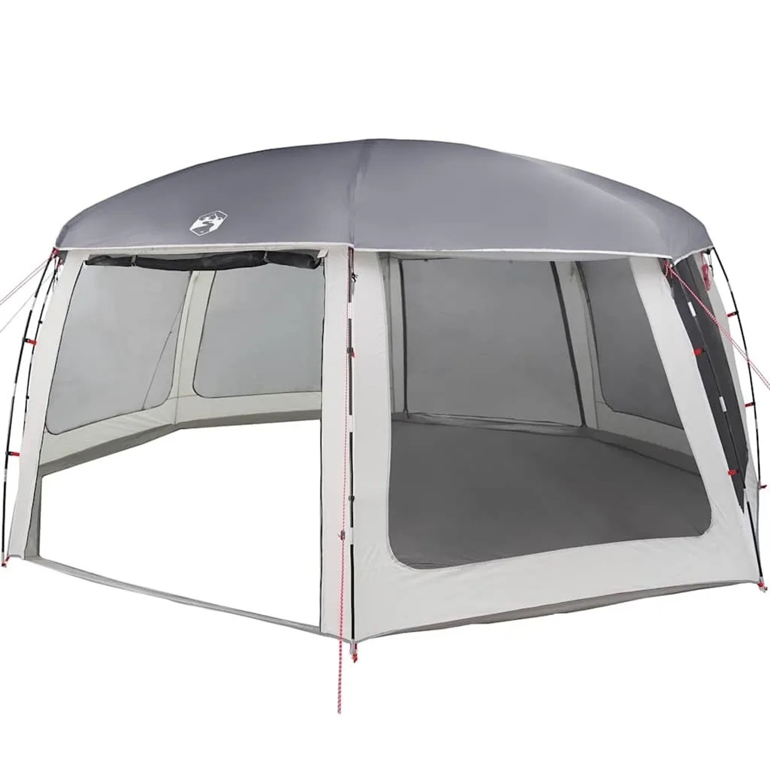 vidaXL Poolzelt mit Abnehmbarem Überzelt Netzwänden Grau 690x690cm 4100642_7