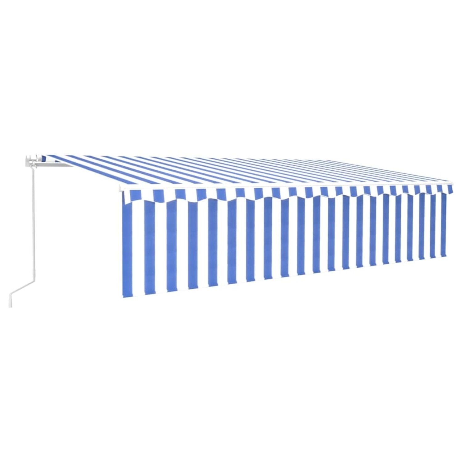 furnicato Markise Manuell Einziehbar mit Rollo 6x3 m Blau & Weiß günstig online kaufen