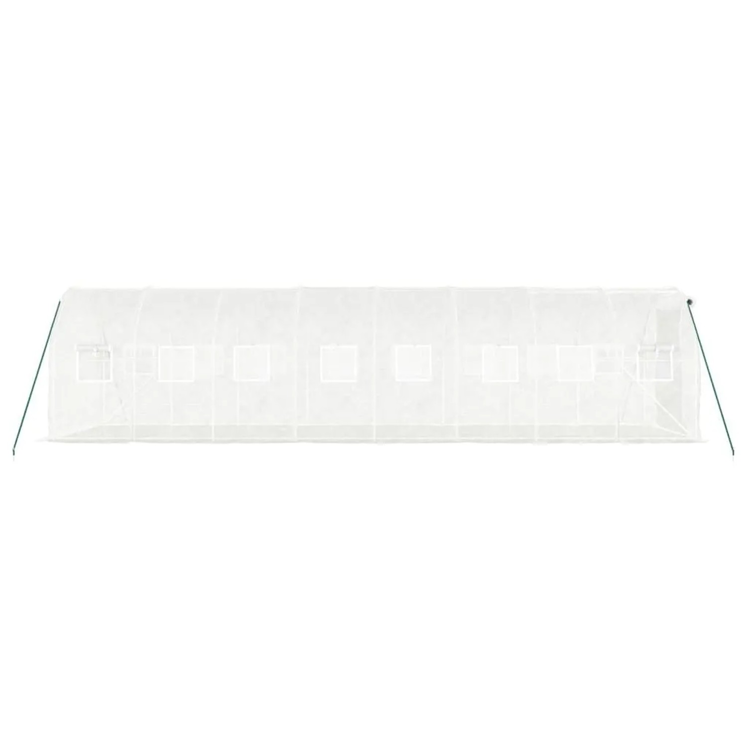 vidaXL Gewächshaus mit Stahlrahmen Weiß 16 m² 8x2x2 m 3188030_5