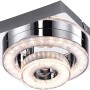 Moderne LED-Deckenleuchte Tim in Chrom, 17x17 cm, mit dekorativen Leuchtringen.