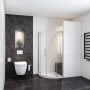 AICA Viertelkreis-Duschkabine 80x80 mit NANO-Glas im Badezimmer.