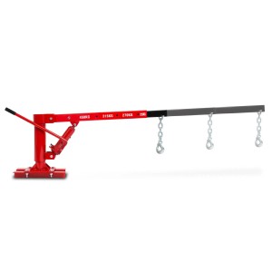 EBERTH Pick Up Kran, rot, max. 450 kg Traglast, Hubhöhe 35-1330 mm, mit Ausleger und Ketten.