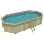 ALTANKA Holzpool Nemo 7,3x3,97 Höhe 1,45 m GRAU mit Einzubetonierendem Profil BAS7305OSPI2