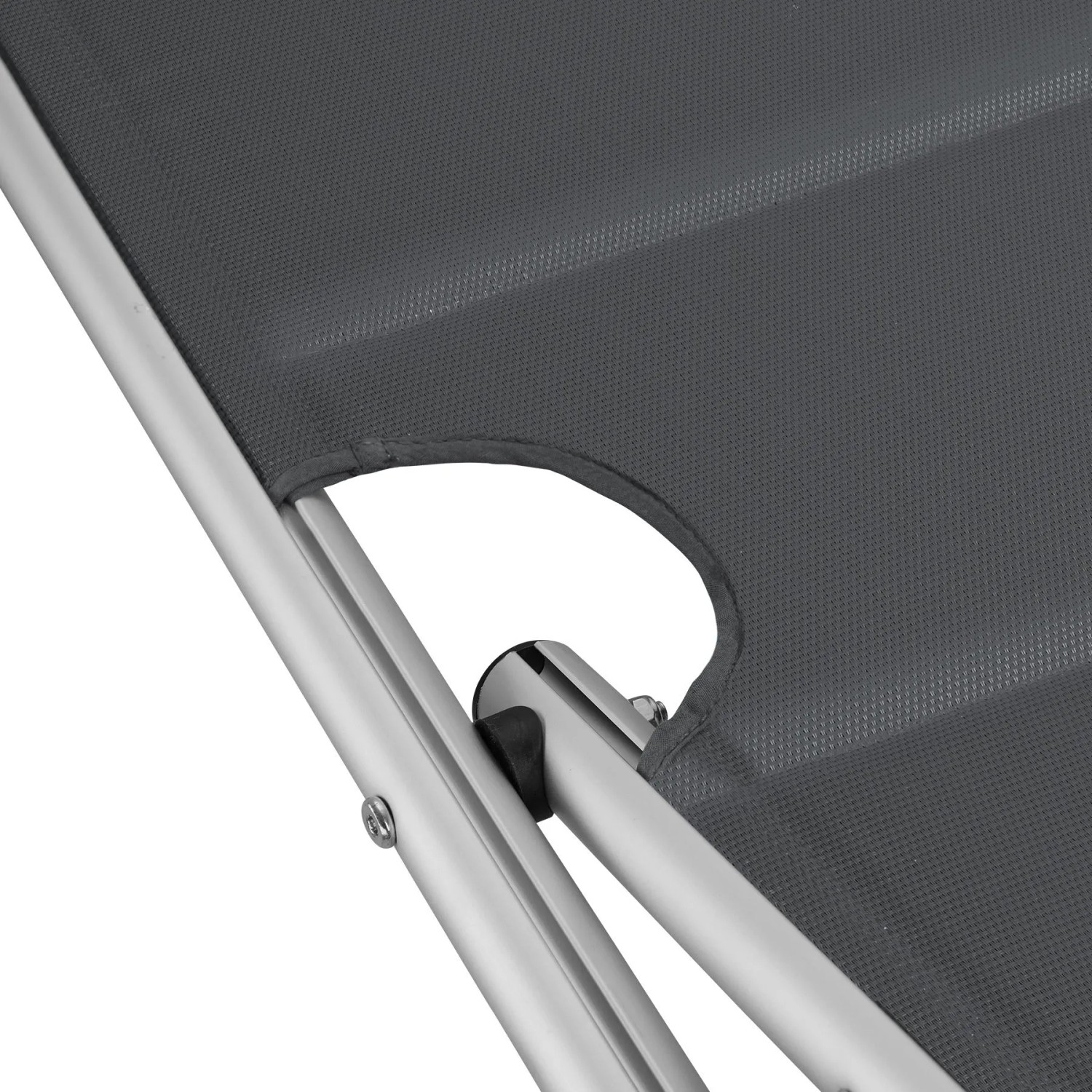 Tectake Aluminium Sonnenliege Lorella Gepolstert  Klappbar Wetterfest und Uv Beständig  200 x 60 50 x 115 cm Grau_9