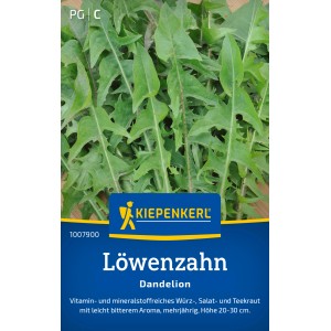 Kiepenkerl Löwenzahn Dandelion Samenpackung mit grünen Blättern.