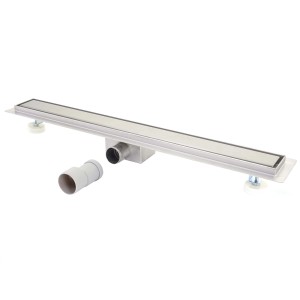 MCW Duschrinne D94d 110cm aus Edelstahl mit Siphon und Zubehör.