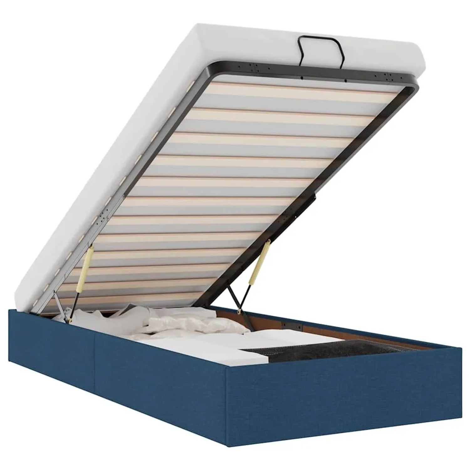 vidaXL Ottoman-Bett ohne Matratze Blau 90x190 cm Stoff 3310846