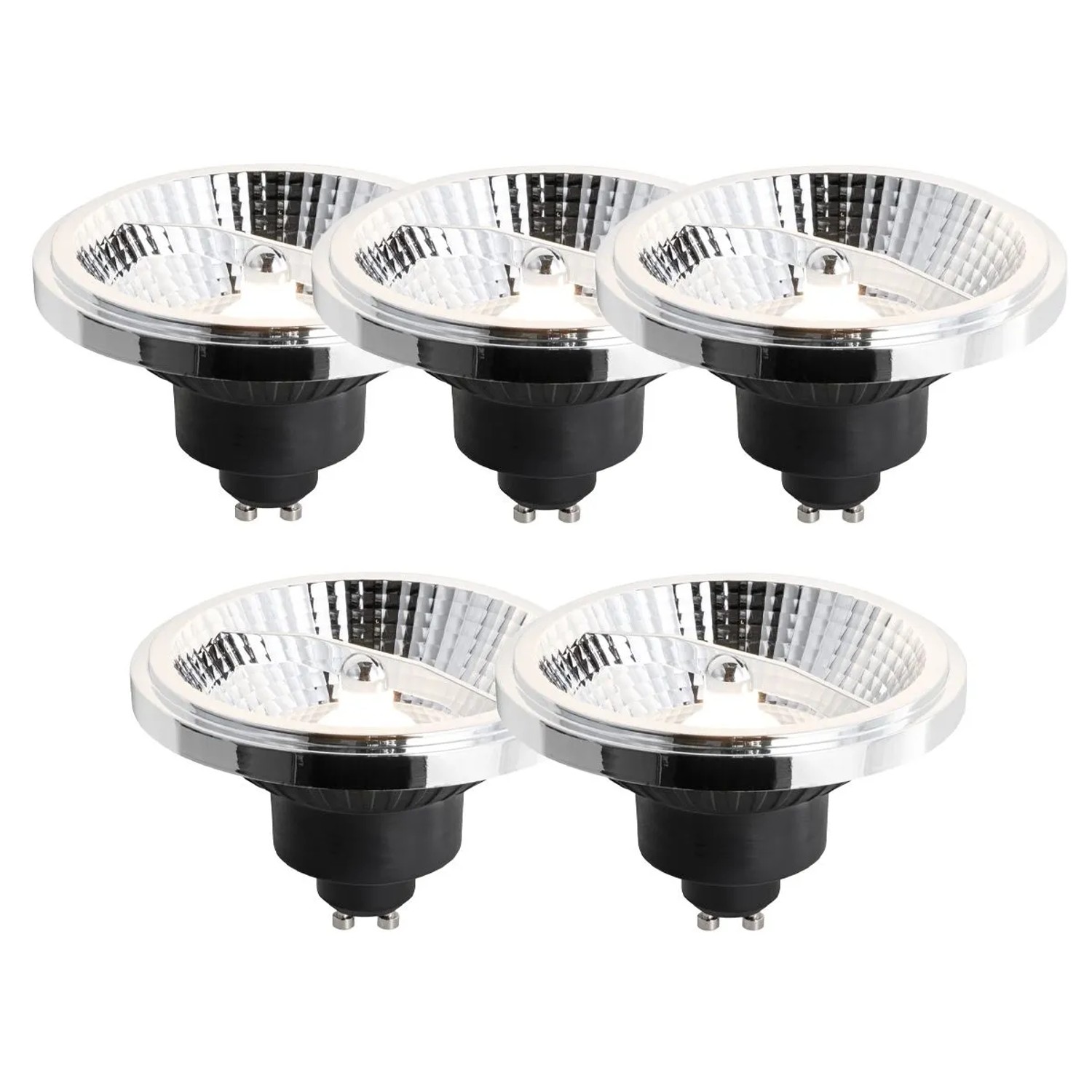 LUEDD 5er Set Dimmbare GU10 LED Leuchtmittel 111mm 10,5W 770,m 3000K