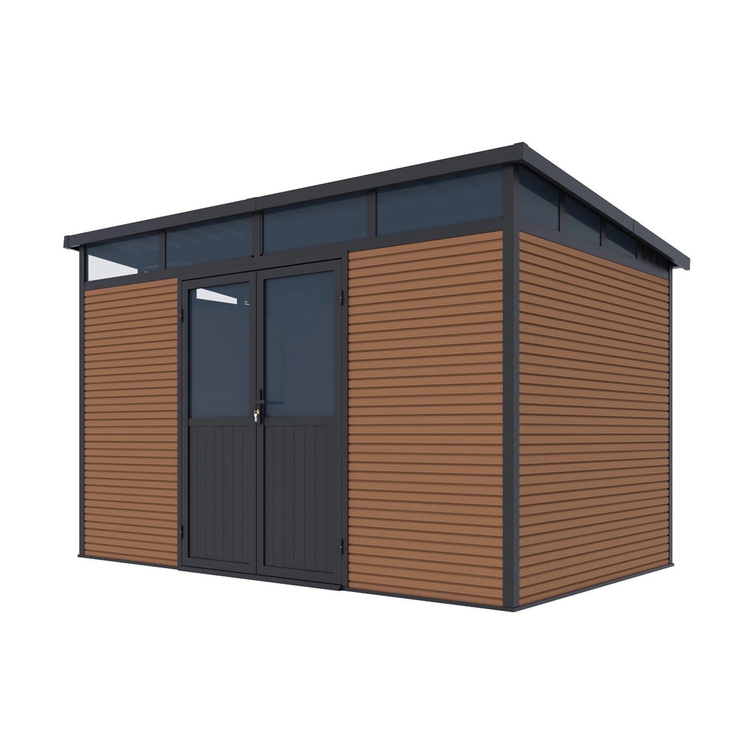 Weide Gartenhaus Aluminium Gerätehaus mit Doppeltür 338x218x226 cm Wetterfe günstig online kaufen
