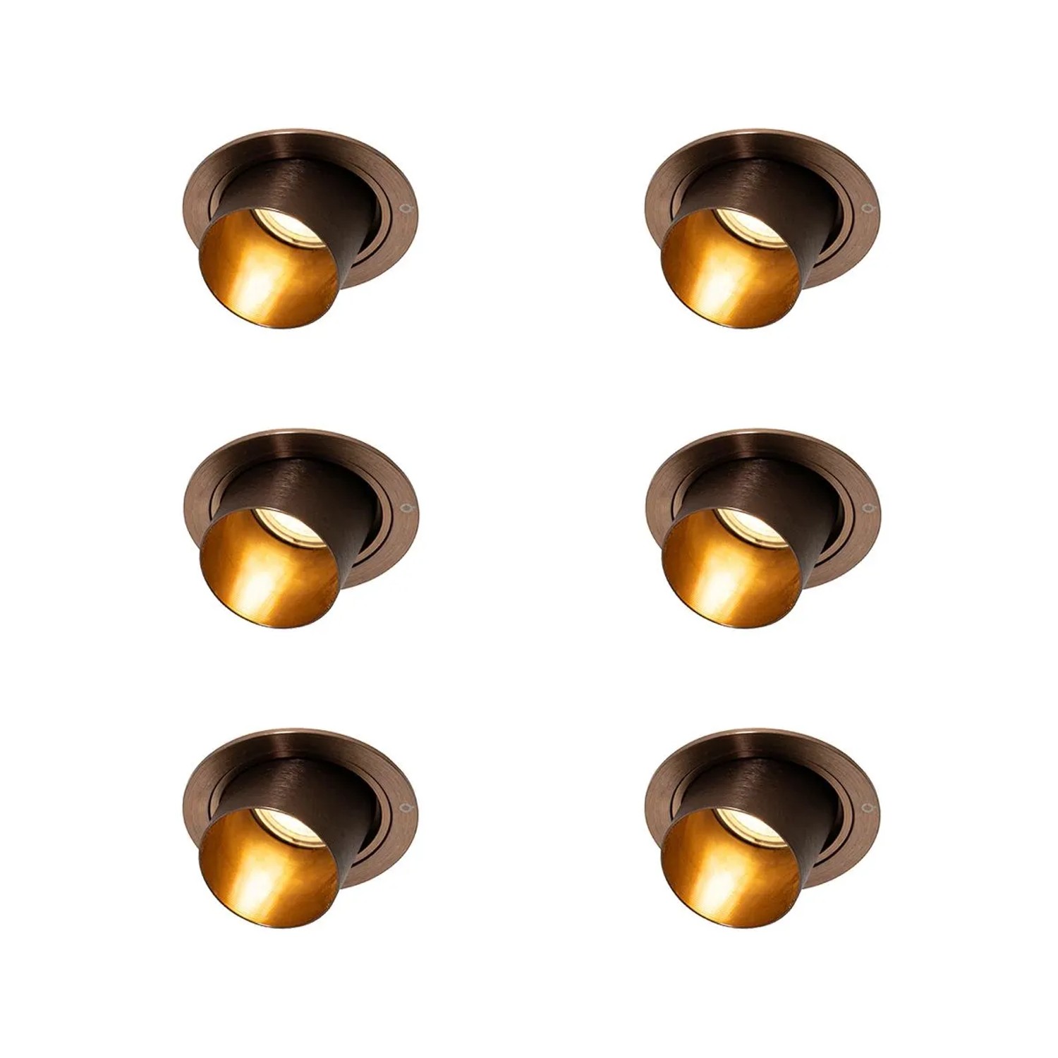 QAZQA 6er Set Moderne Einbaustrahler Dunkelbronze Rund Schwenkbar Installa