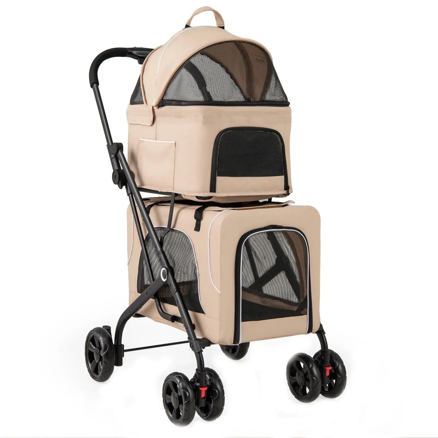 Costway 3 In 1 Hundewagen Buggy Bis 16 kg Beige