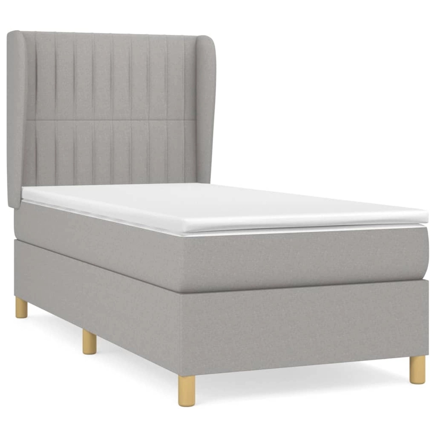 vidaXL Boxspringbett mit Matratze Hellgrau 80x200 cm Stoff1372644 günstig online kaufen