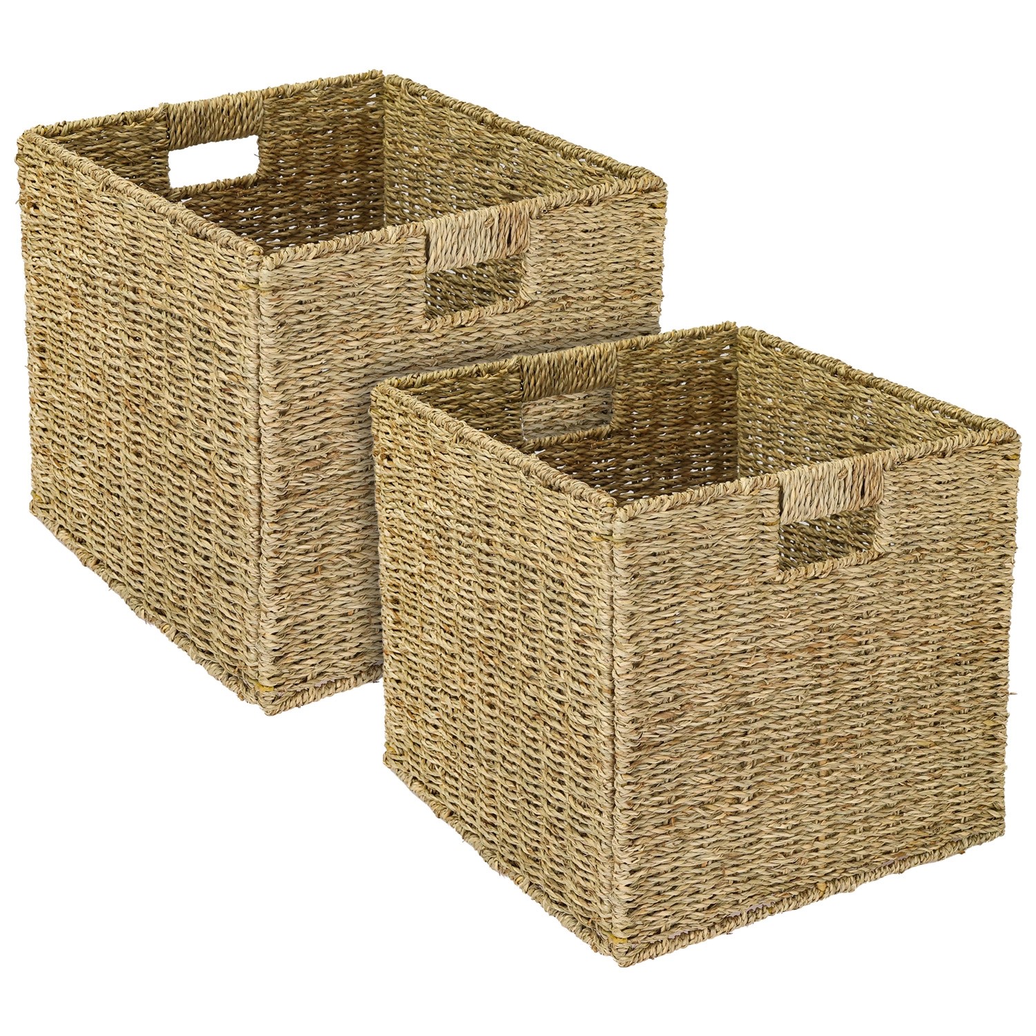 HMF Aufbewahrungskorb Korb Geflochten Seegras Kallax 32 x 34 x 32 cm 2er Set