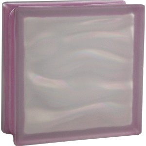 Glasbaustein Aqua Reflex Amethyst, 19x19x8 cm, 2-seitig satiniert. Ideal für Innen- und Außenbereich.