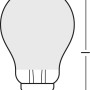 Skizze Osram LED-Lampe E27, Glühlampenform, Maße Länge und Durchmesser