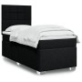 Schwarzes vidaXL Boxspringbett 100x200 cm mit Matratze und Kopfteil.
