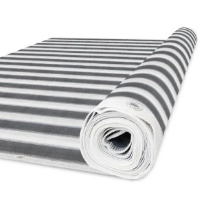 Floordirekt Balkonsichtschutz Grau-Weiß Gestreift 90 x 500 cm