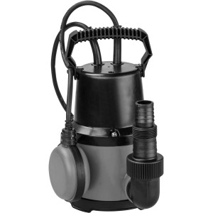 Heissner Pool-Tauchpumpe (8500 l/h) mit Schwimmerschalter und Soft-Standfuß.