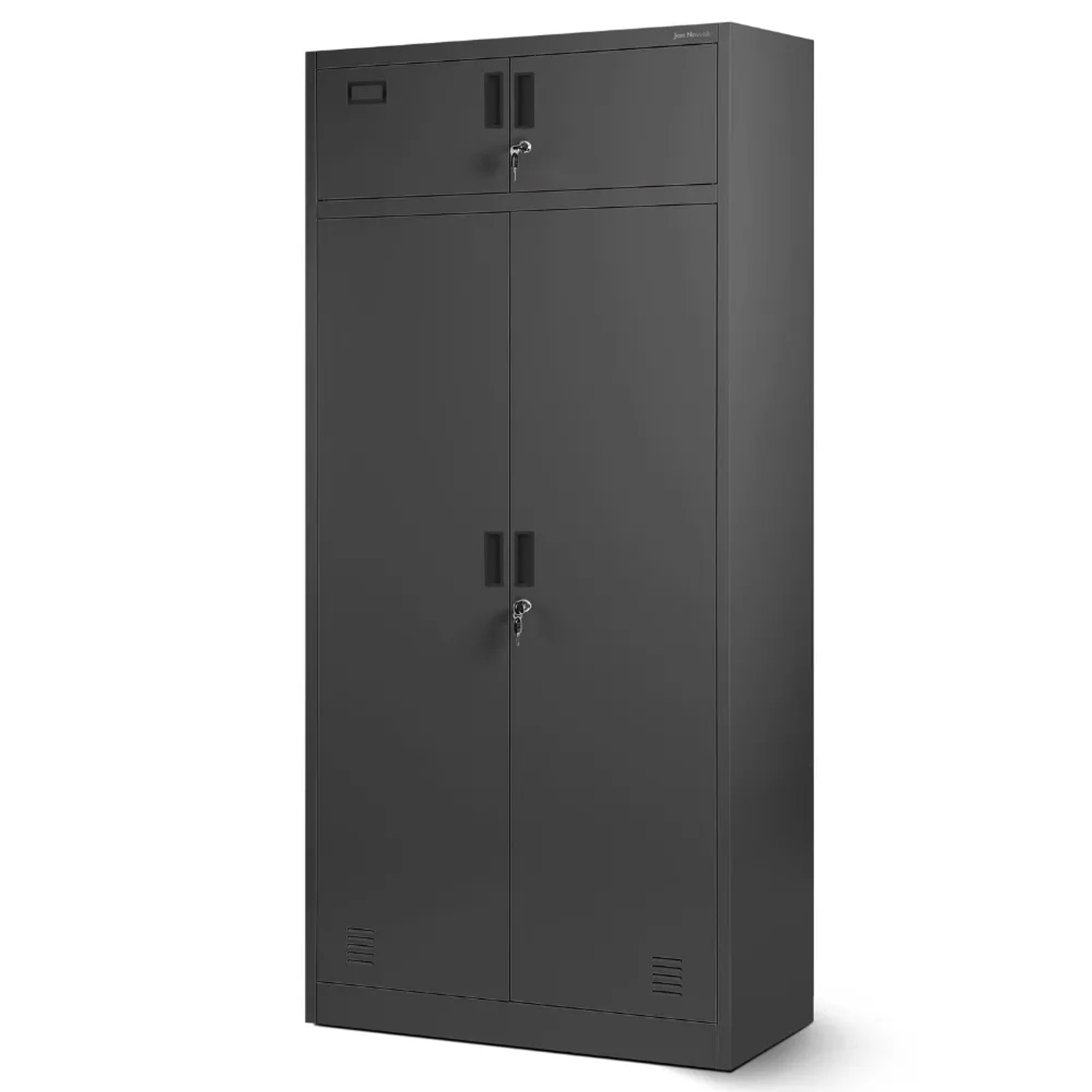 JAN NOWAK Mehrzweckschrank Metall mit Erweiterung BORYS 185x90x50cm Anthrazit Büroschrank Spind Stahlschrank Archivschrank