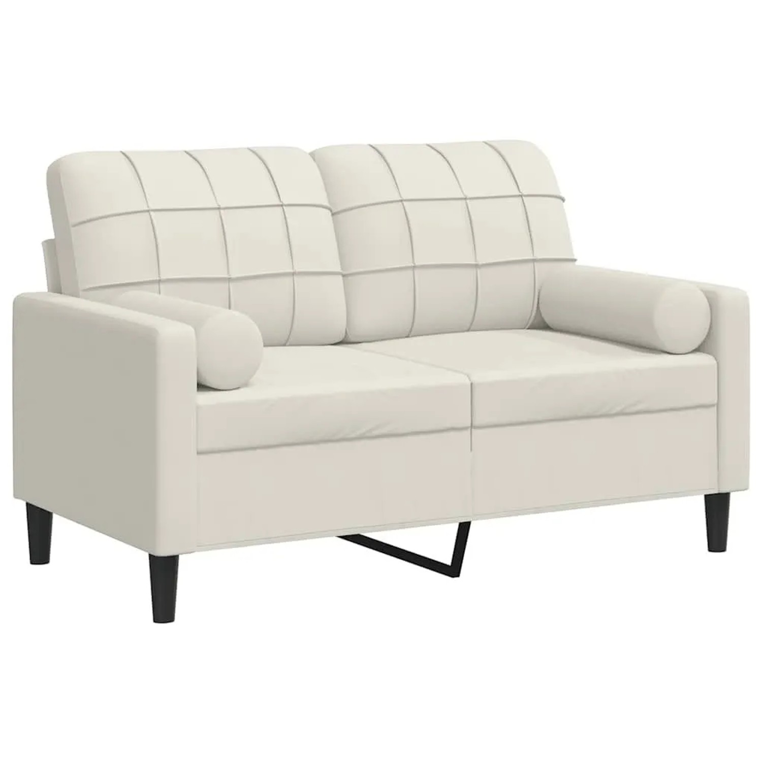 vidaXL 2-Sitzer-Sofa mit Zierkissen Creme 120 cm Samt 3278217 günstig online kaufen