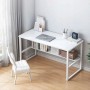 Weißer Rebiko Computertisch Loft mit Regal, 100 cm breit, für Jugendzimmer.