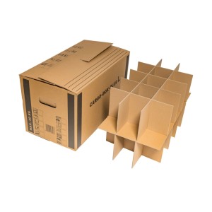 PROREGAL Mega Deal 10x Gläserkarton LxBxH 640x340x360mm mit Gefache & Einlage Braun Umzugskarton Flaschenkarton Geschirrkarton